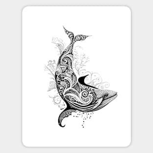 Whale Wild Animal Nature Illustration Art Tattoo Magnet